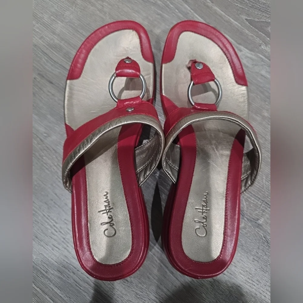 COLE HAAN x AIR G-Series WEDGE Sandals in RED PATENT LEATHER - Women’s Size 6.5